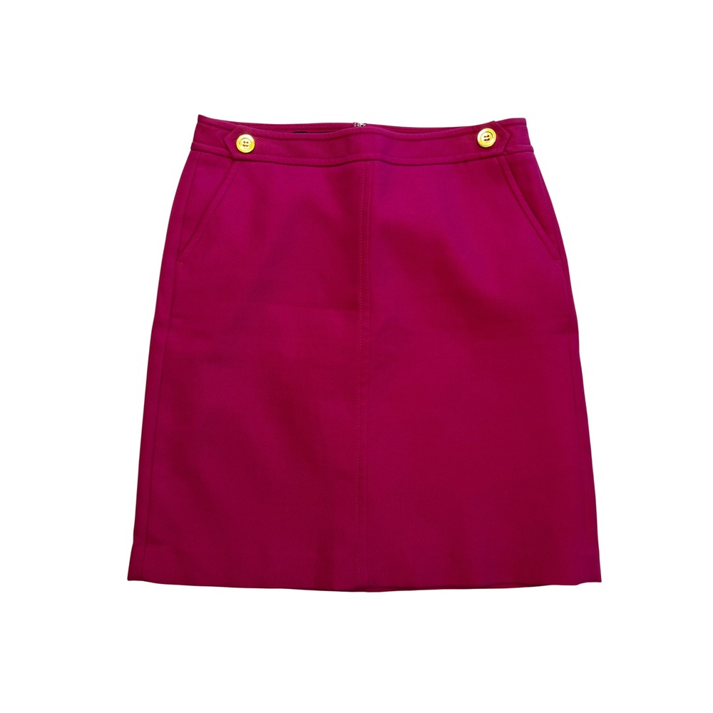 Talbots Fuchsia Pink Preppy Classic Academia Mod 100% Cotton A-Line Skirt 10P